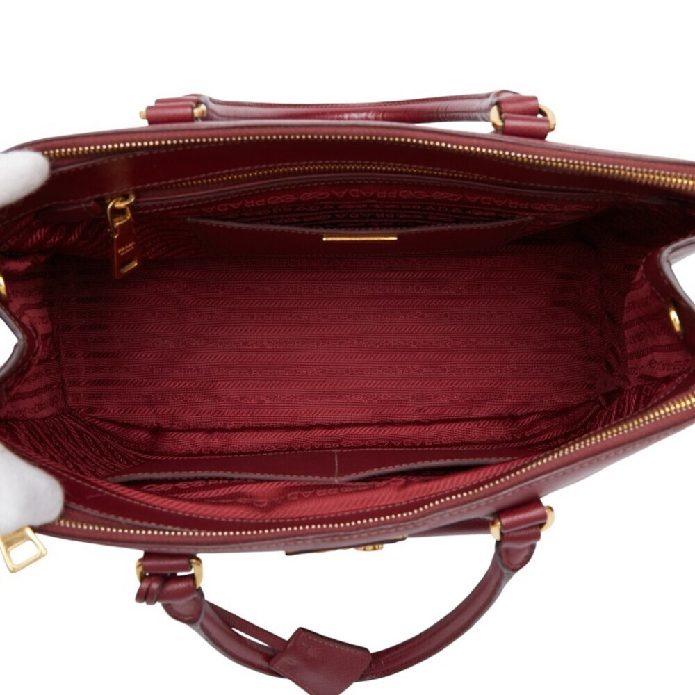 PRADA Red Leather Saffiano Shoulder Bag - Picture 12 of 16